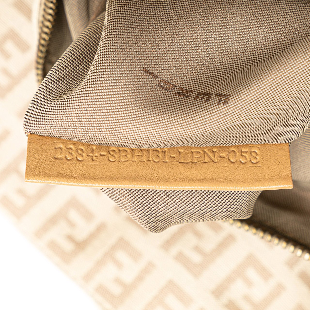 Fendi Zucchino Canvas Tote Bruin