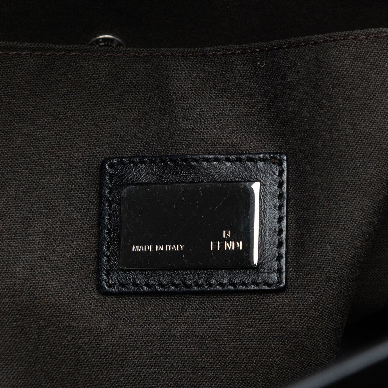 Fendi Zucchino Canvas Tote Bruin