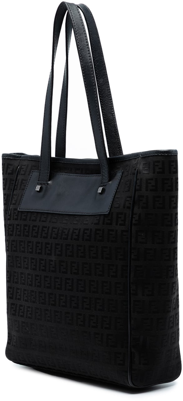 Fendi Zucchino Canvas Tote Bruin