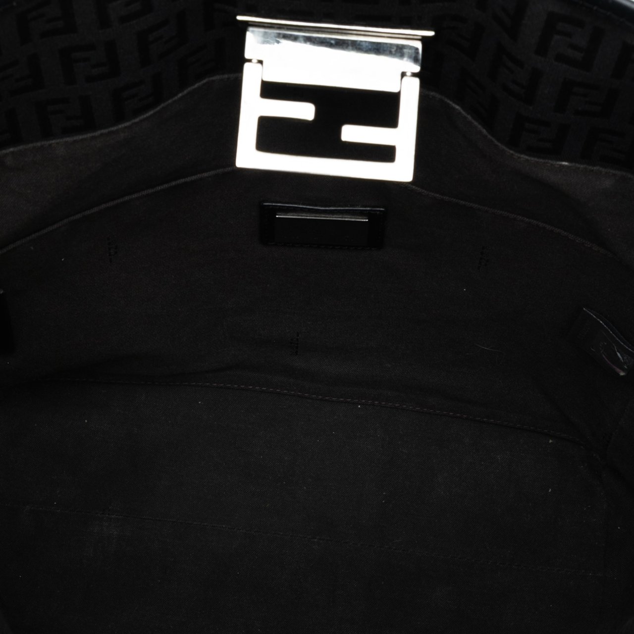 Fendi Zucchino Canvas Tote Bruin