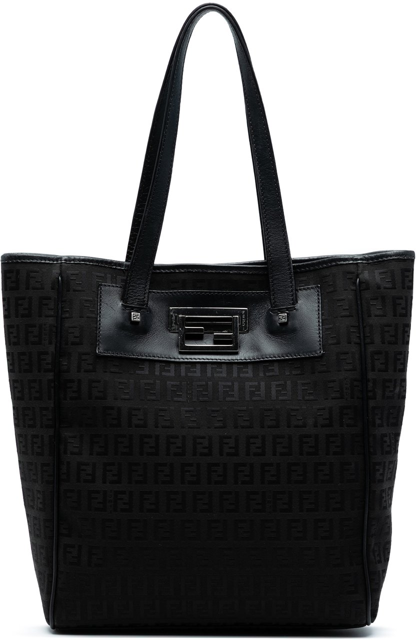 Fendi Zucchino Canvas Tote Bruin