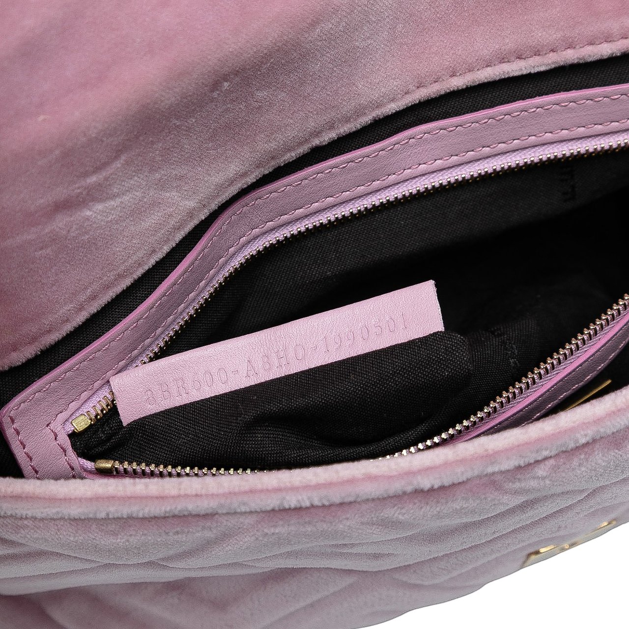 Fendi Zucca Embossed Velvet Baguette Satchel Roze