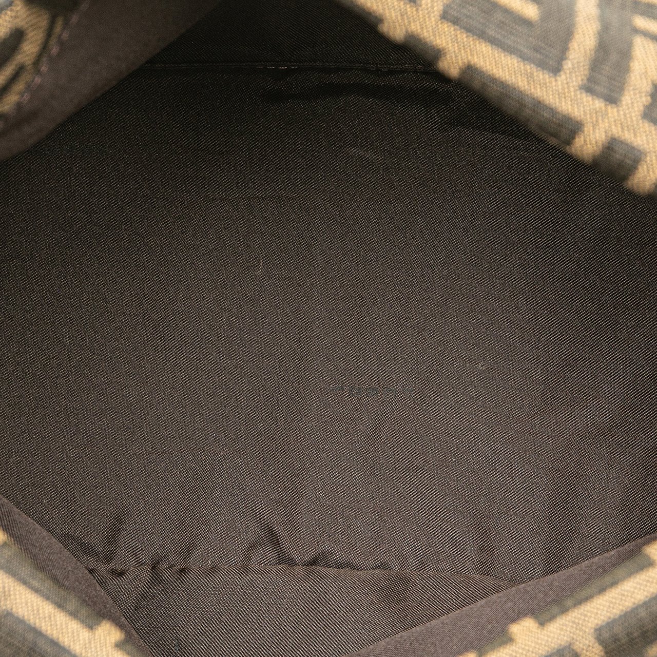 Fendi Zucca Canvas Double Flap Shoulder Bag Bruin