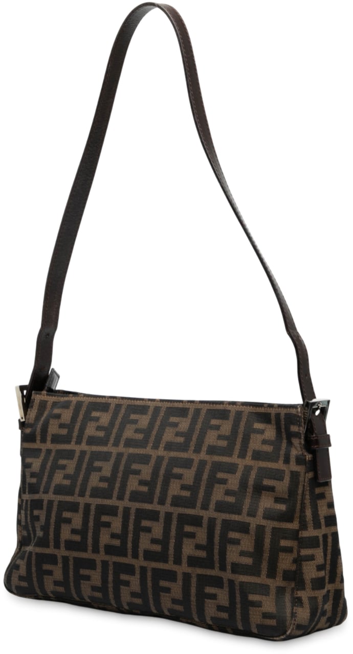 Fendi Zucca Canvas Shoulder Bag Bruin