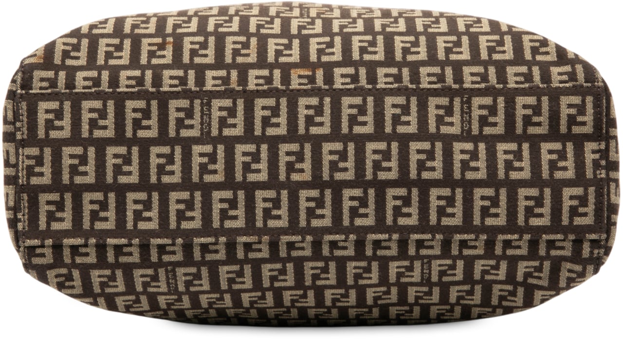 Fendi Zucchino Canvas Tote Bruin
