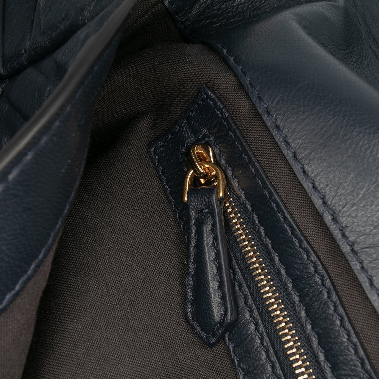 Fendi Large Zucca Embossed Leather Baguette Satchel Blauw