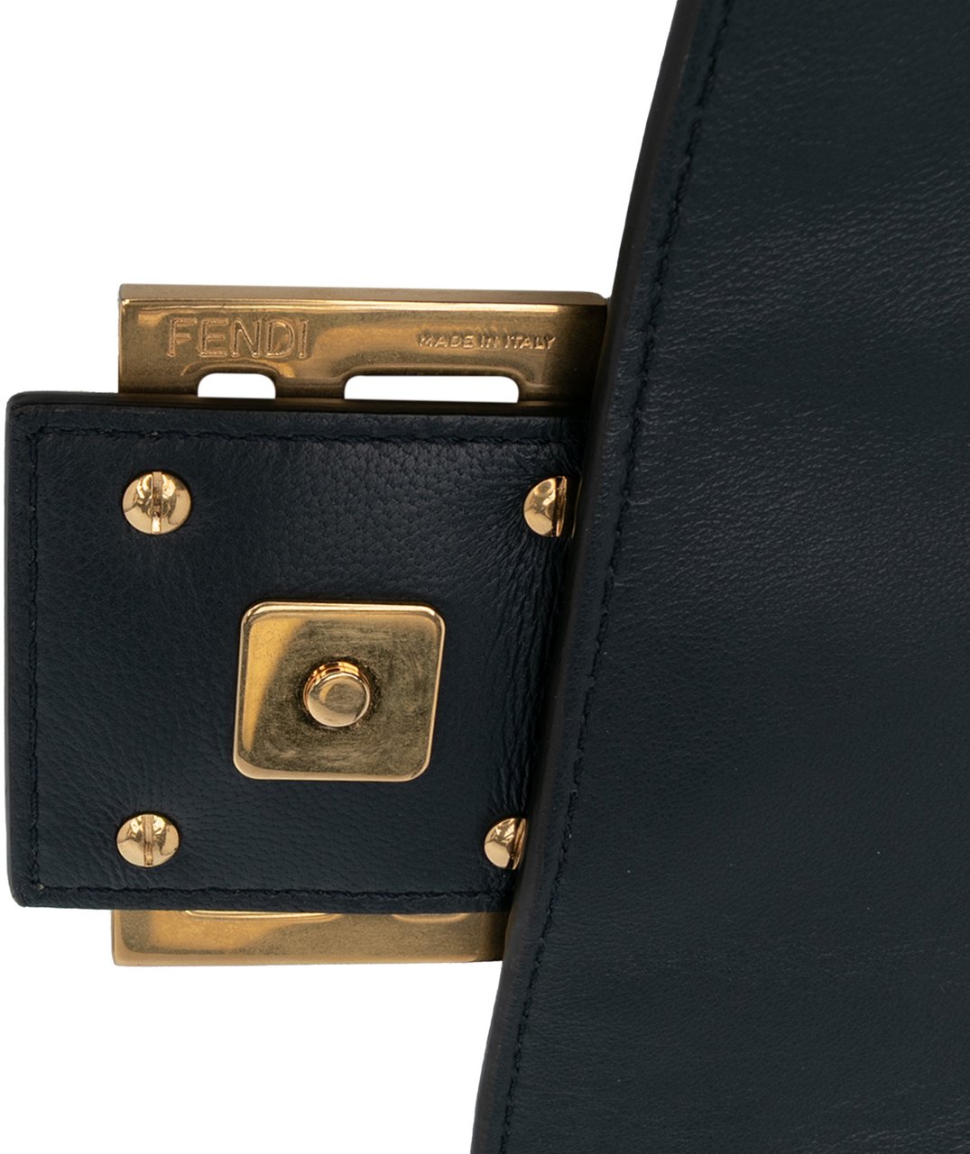 Fendi Large Zucca Embossed Leather Baguette Satchel Blauw