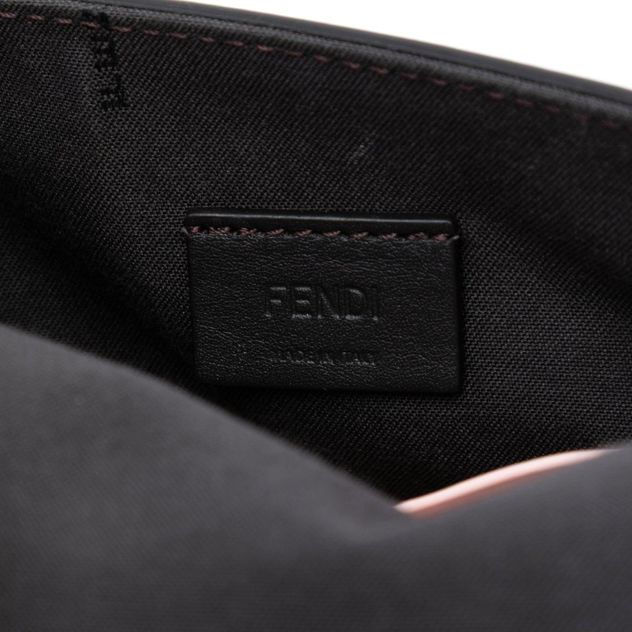 Fendi Leather Duo Baguette Crossbody Roze