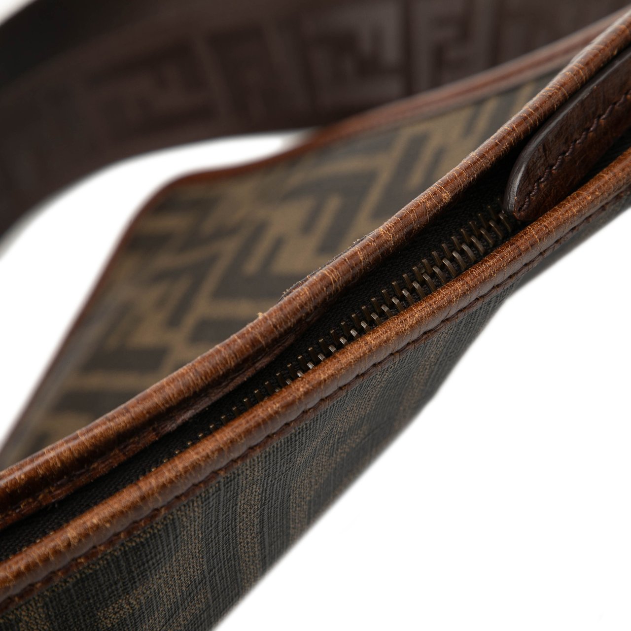 Fendi Zucca Coated Canvas Crossbody Bruin