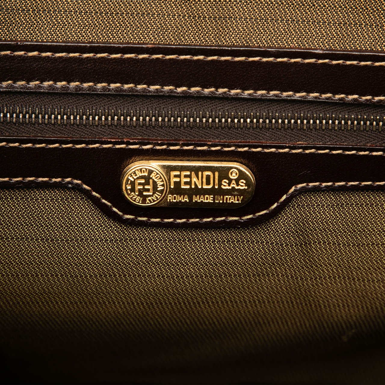 Fendi Zucca Canvas Satchel Bruin