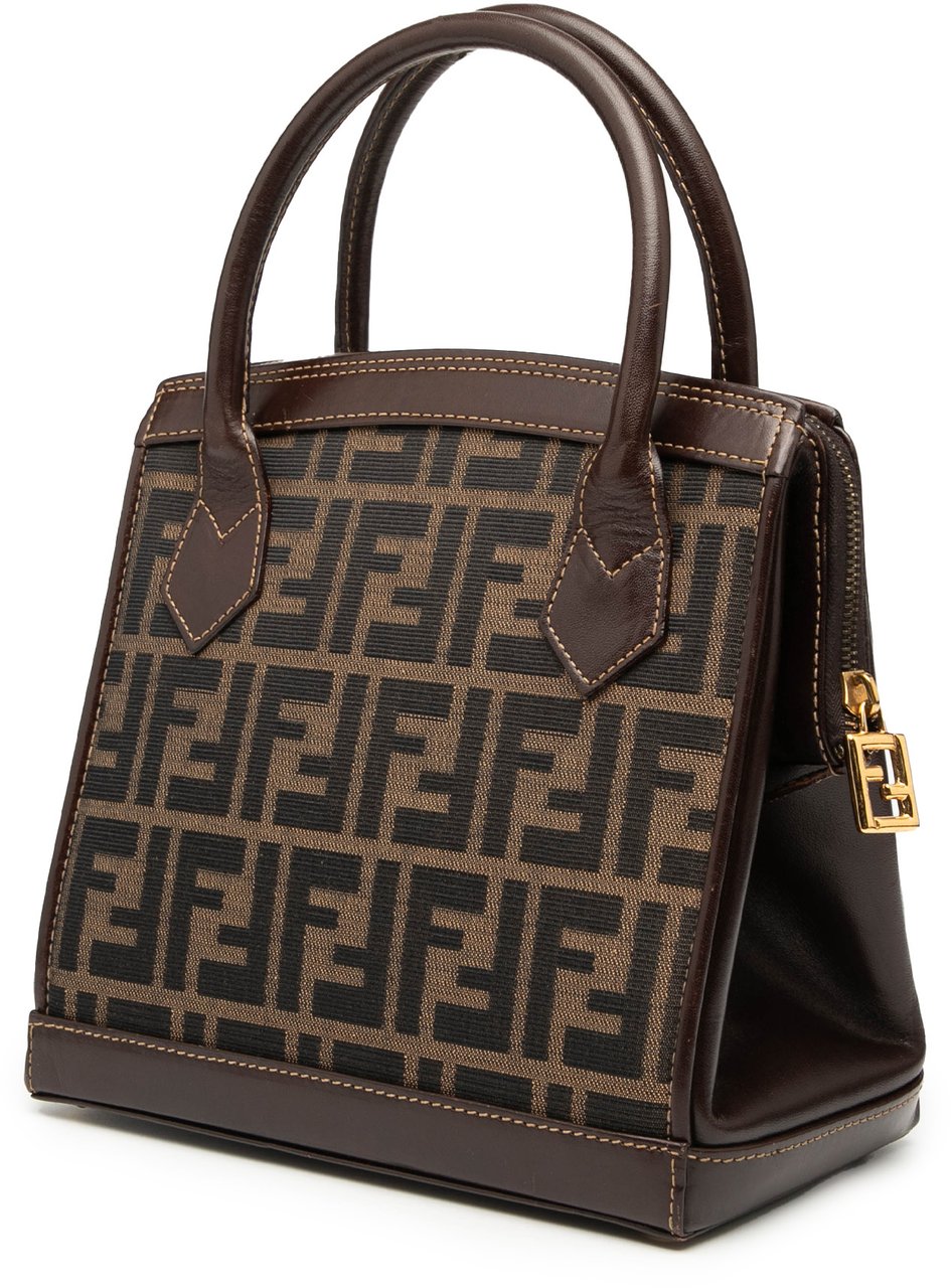 Fendi Zucca Canvas Satchel Bruin