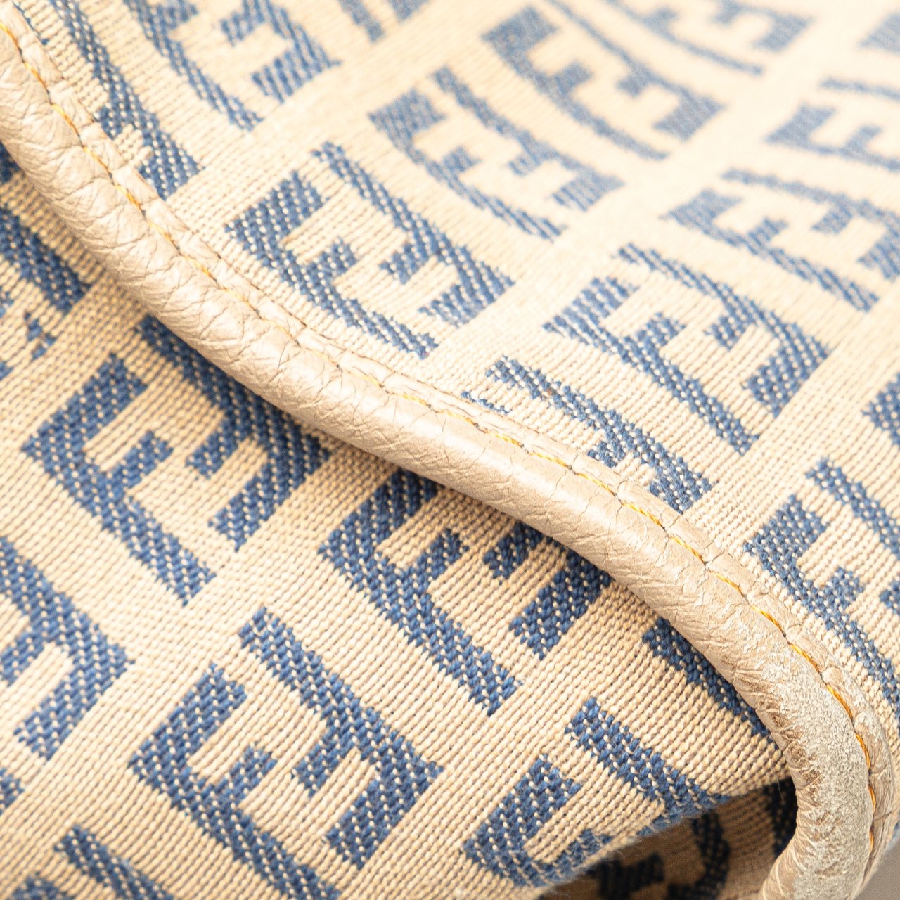 Fendi Zucchino Canvas Tote Bruin