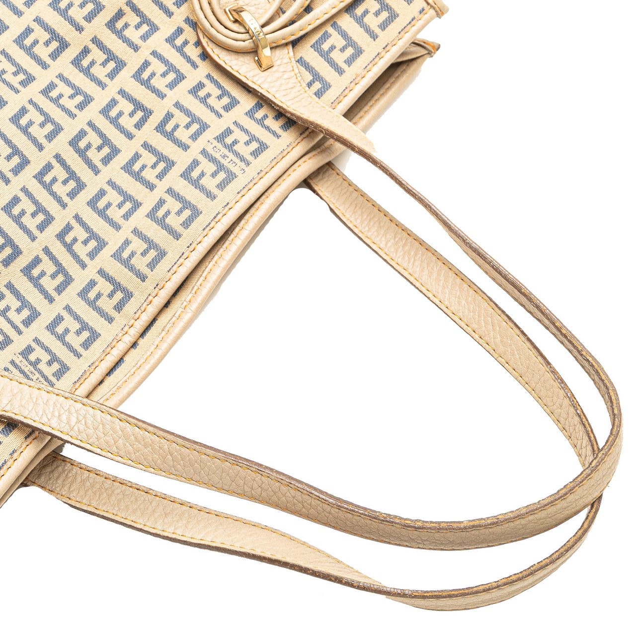 Fendi Zucchino Canvas Tote Bruin