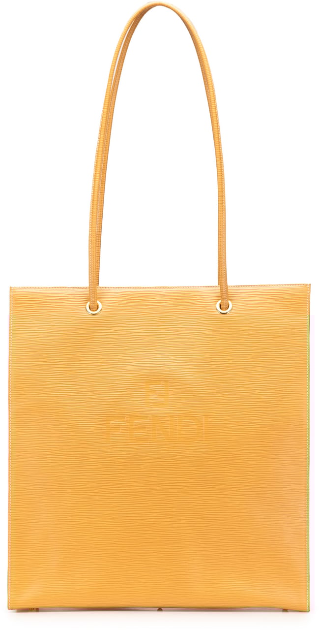 Fendi Leather Tote Geel