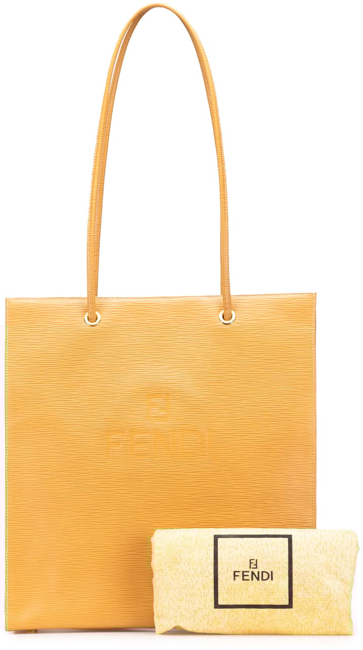 Fendi Leather Tote Geel