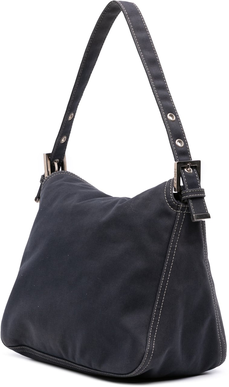 Fendi Canvas FF Marble Double Flap Shoulder Bag Blauw