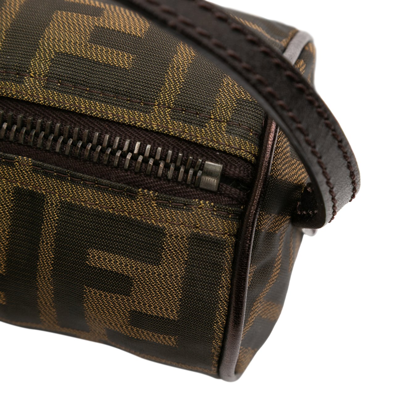 Fendi Zucca Canvas Barrel Pochette Bruin
