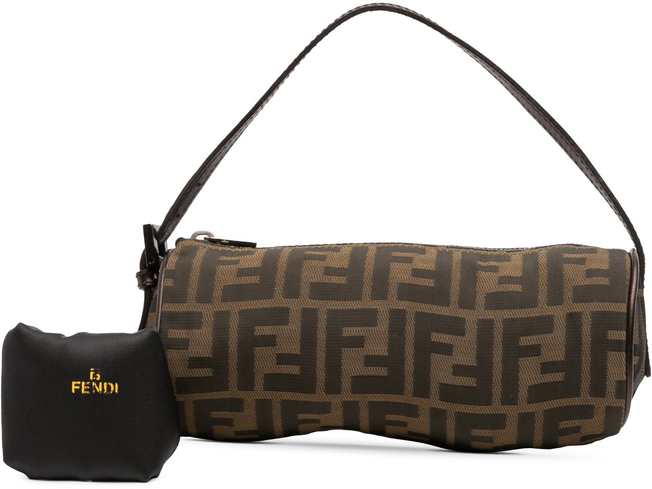 Fendi Zucca Canvas Barrel Pochette Bruin