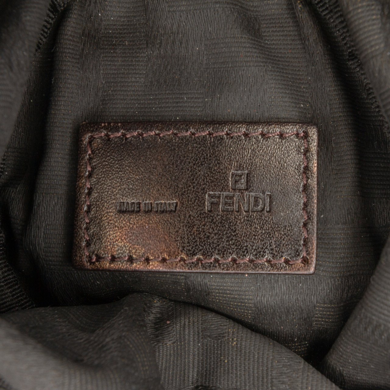 Fendi Zucca Canvas Barrel Pochette Bruin