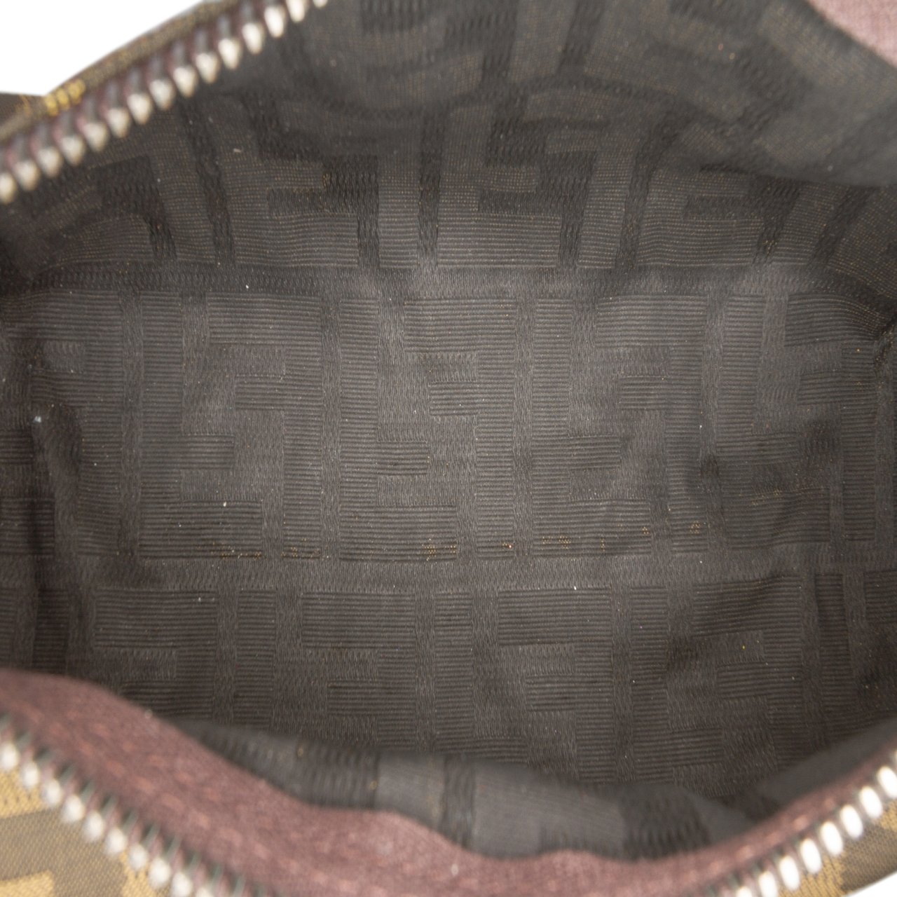 Fendi Zucca Canvas Barrel Pochette Bruin