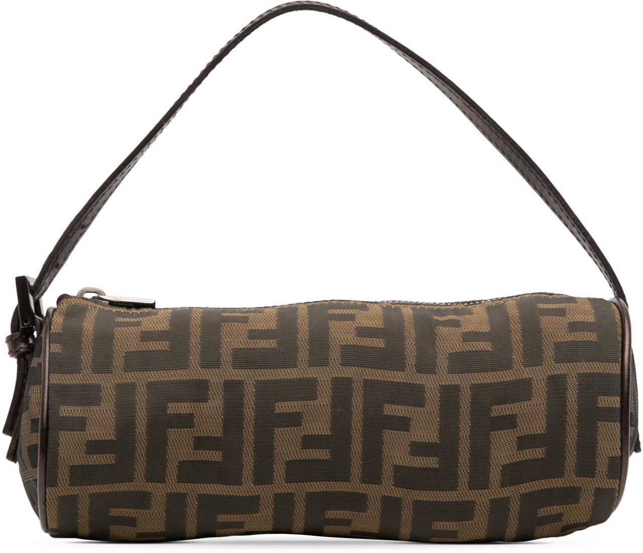 Fendi Zucca Canvas Barrel Pochette Bruin