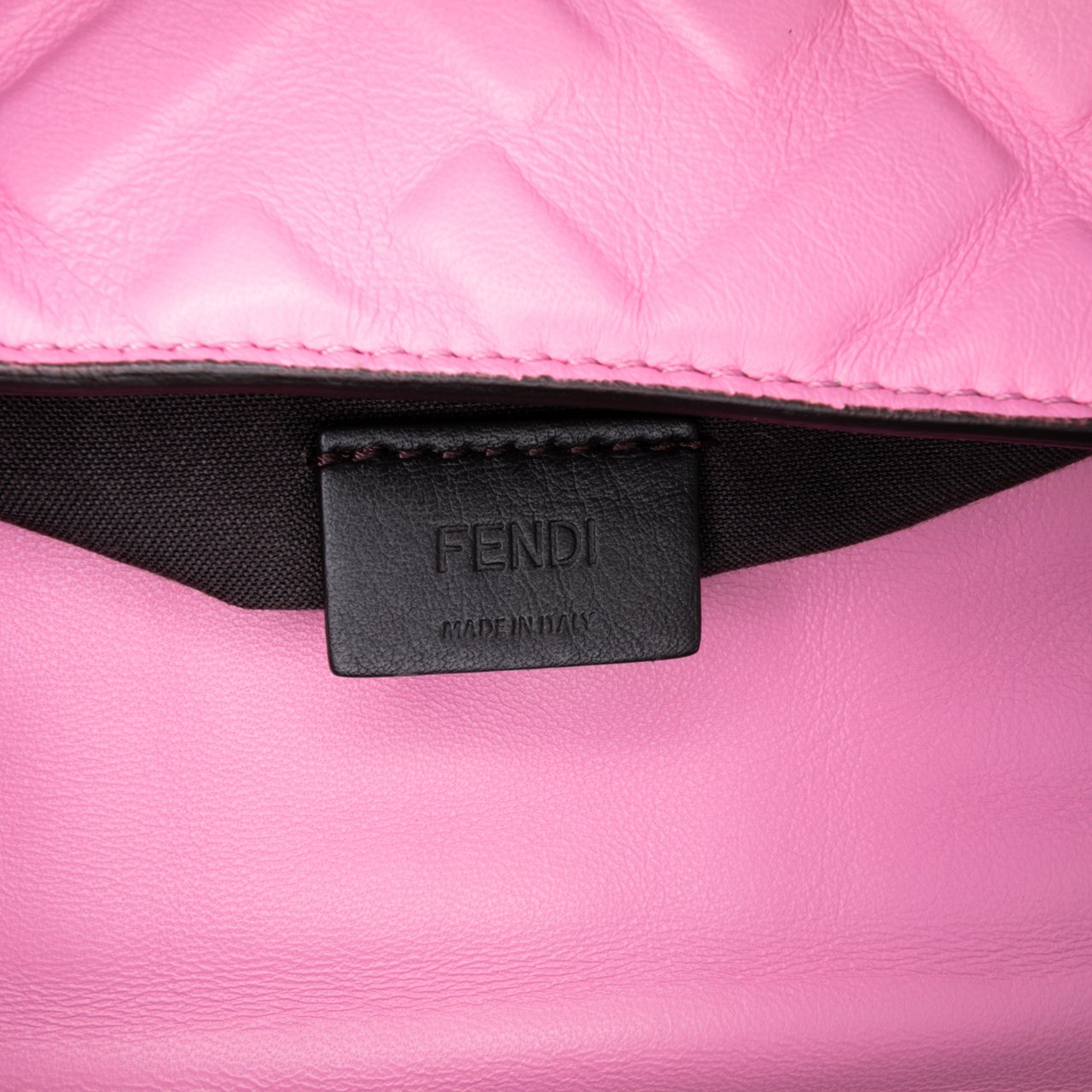 Fendi Mini Zucca Embossed Leather Baguette Satchel Roze