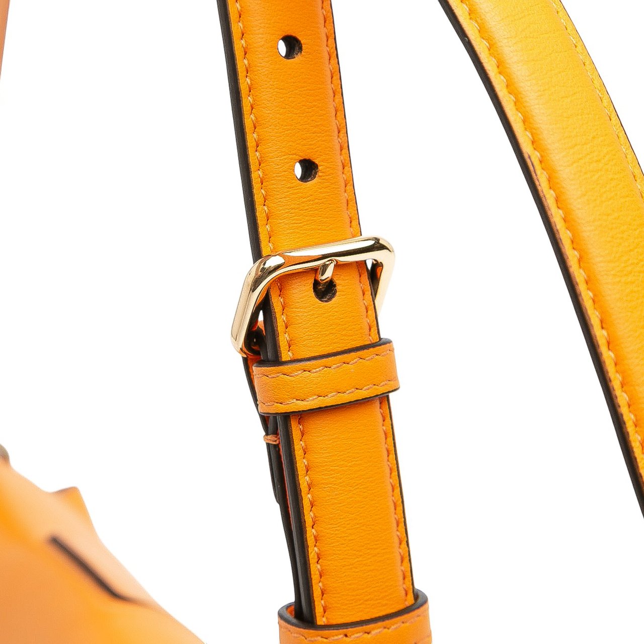 Fendi Small Leather Croissant Hobo Bag Oranje