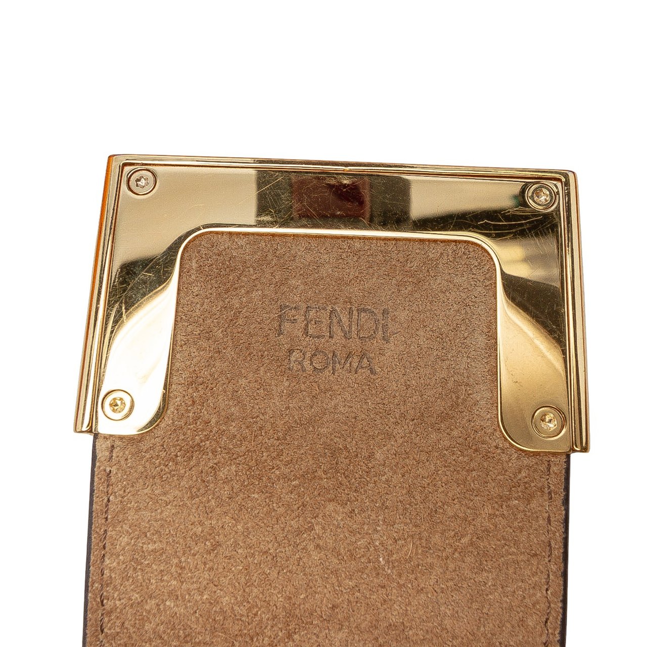 Fendi Small Leather Croissant Hobo Bag Oranje