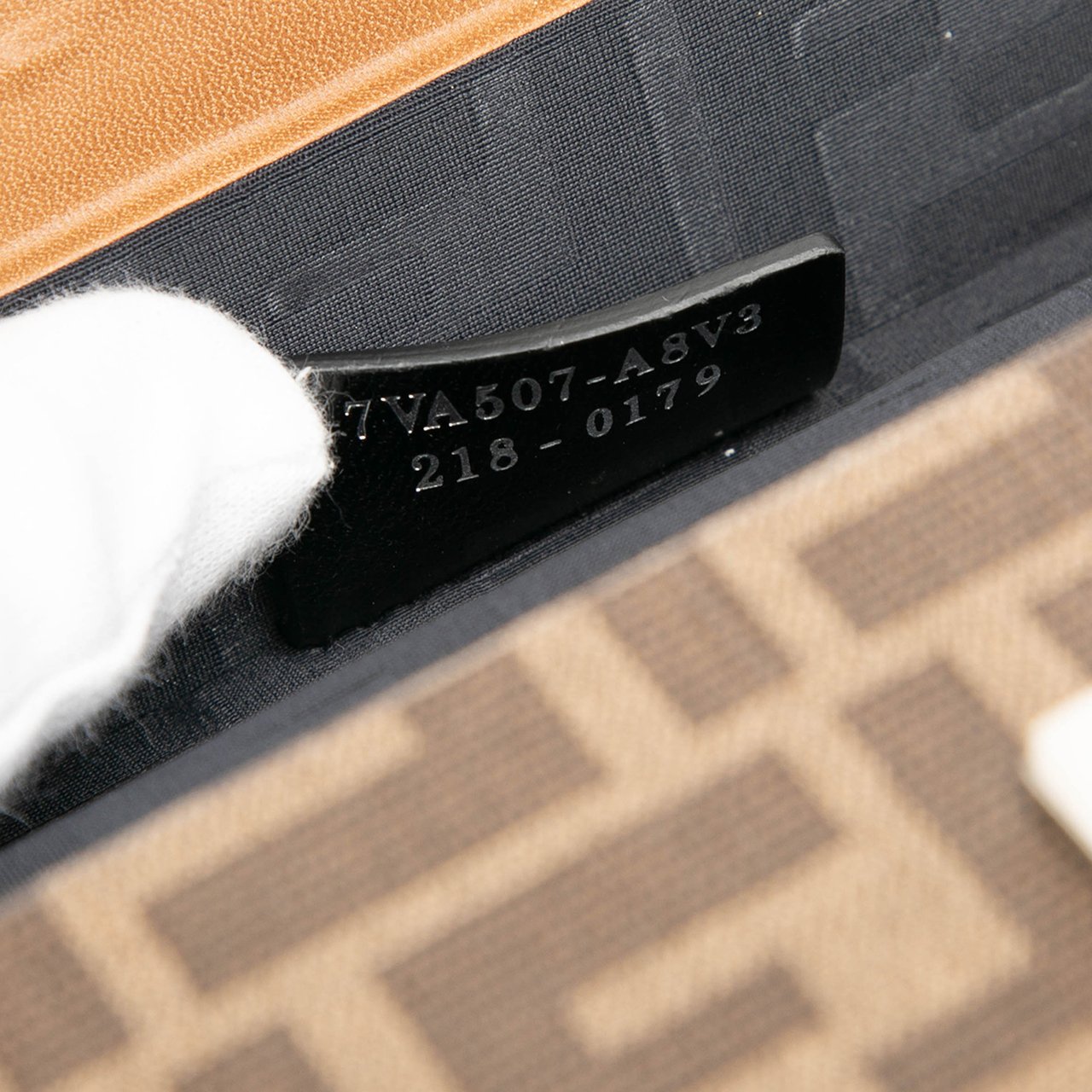 Fendi Mini Zucca Coated Canvas Trunk Baguette Crossbody Bruin