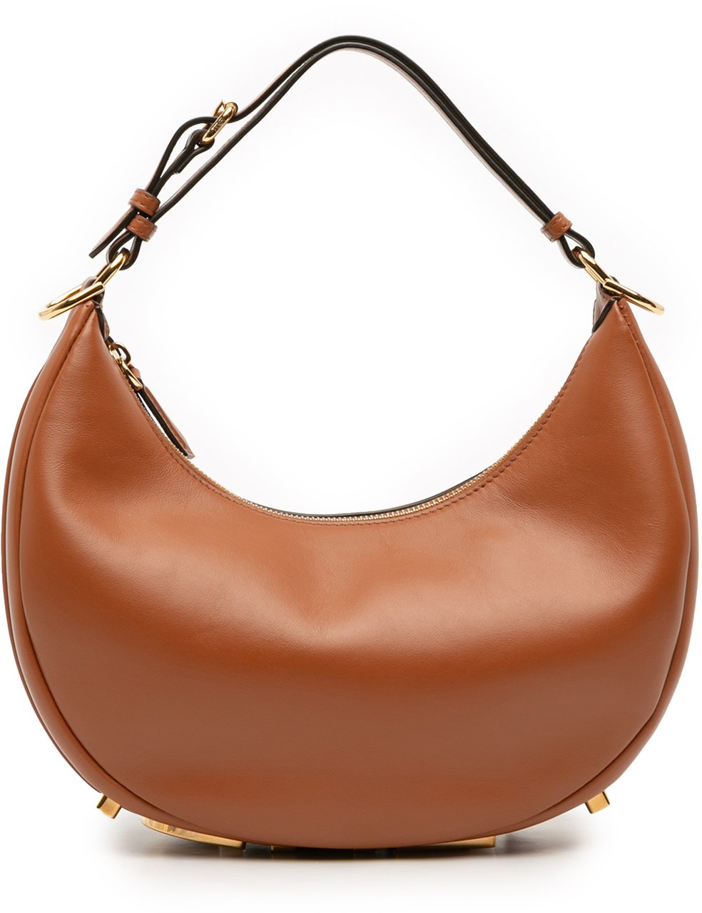 Fendi Small Leather Fendigraphy Hobo Bruin