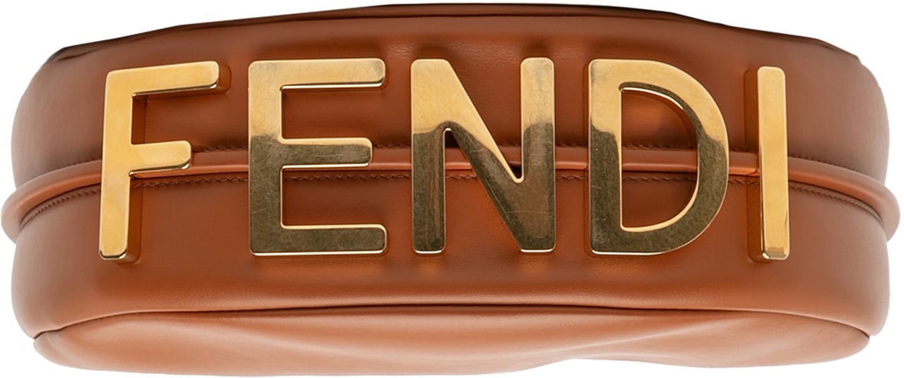 Fendi Small Leather Fendigraphy Hobo Bruin