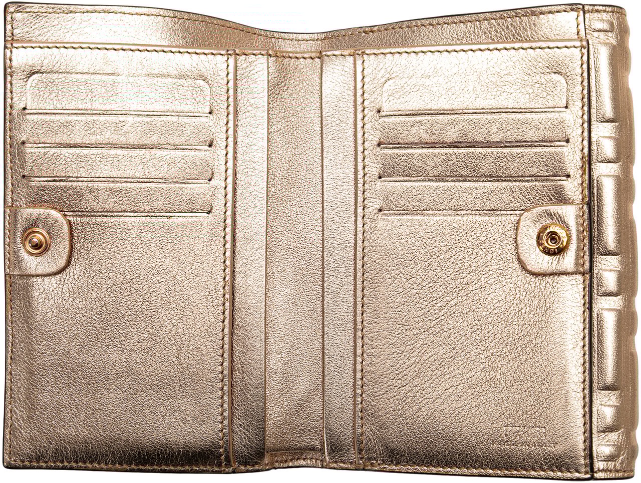 Fendi Zucca Embossed Compact Wallet Goud