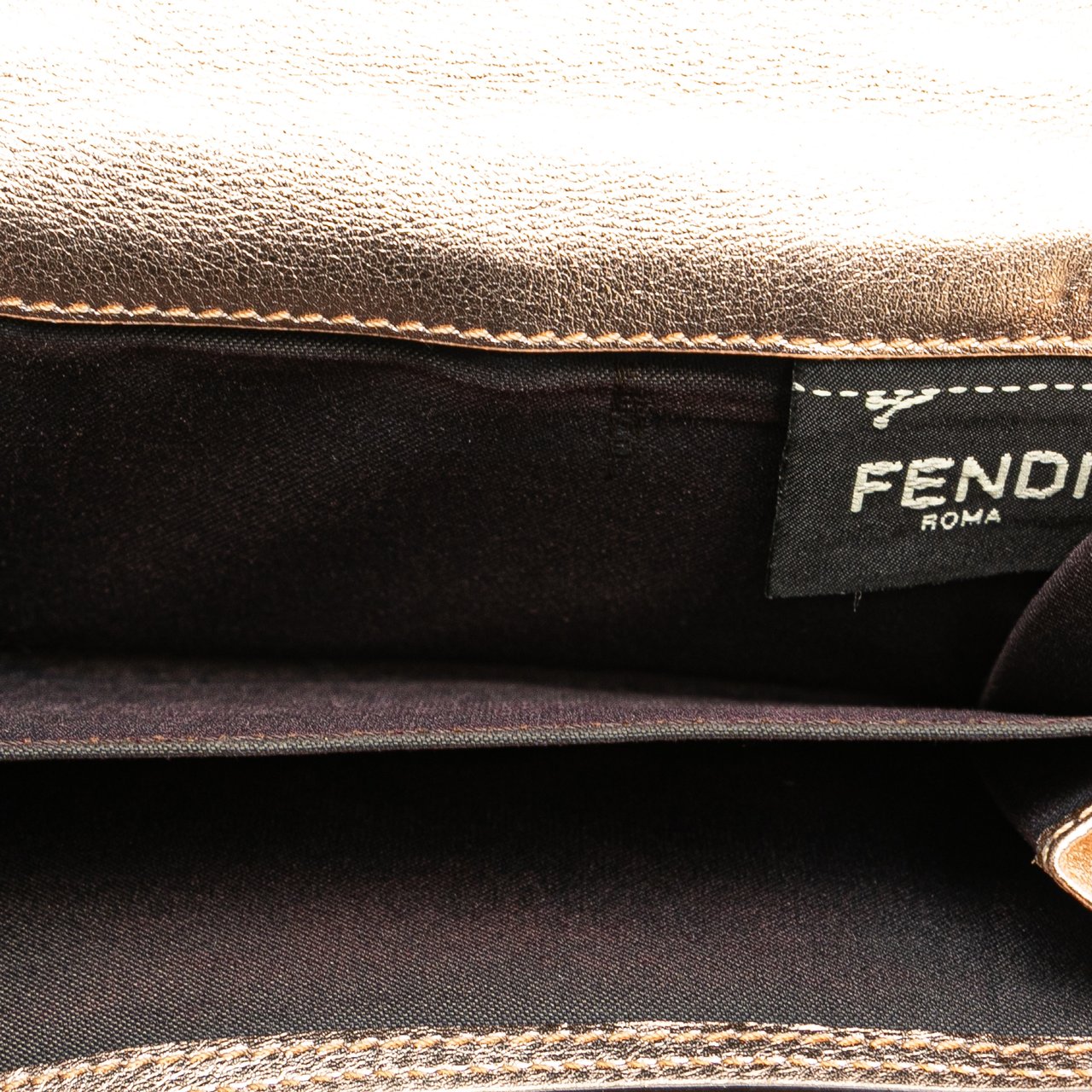 Fendi Zucca Embossed Compact Wallet Goud