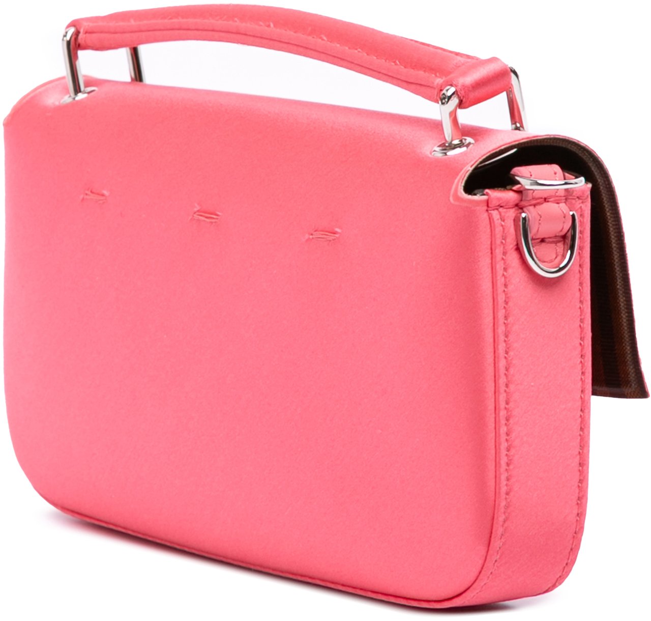 Fendi Satin Phone Pouch Baguette Satchel Roze