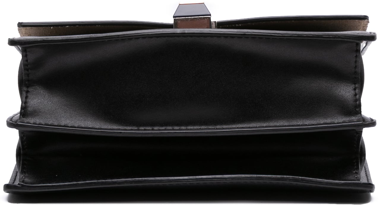 Fendi Small Leather Kan I Crossbody Zwart