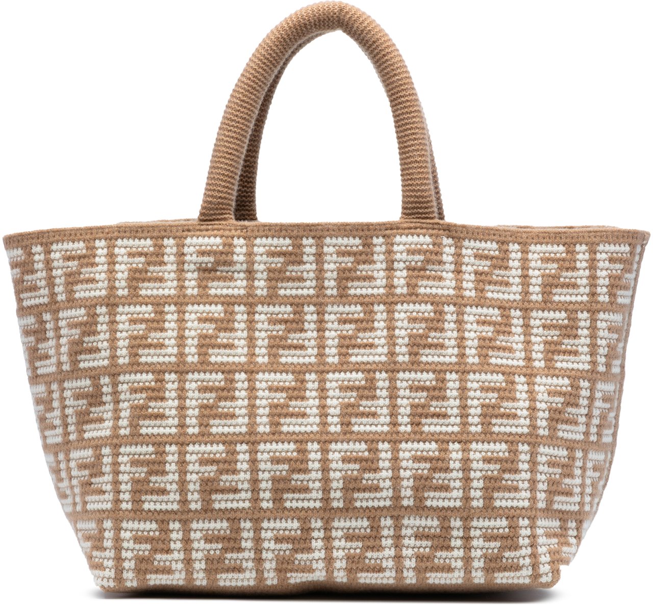 Fendi Large Zucca Cashmere Shopper Tote Bruin