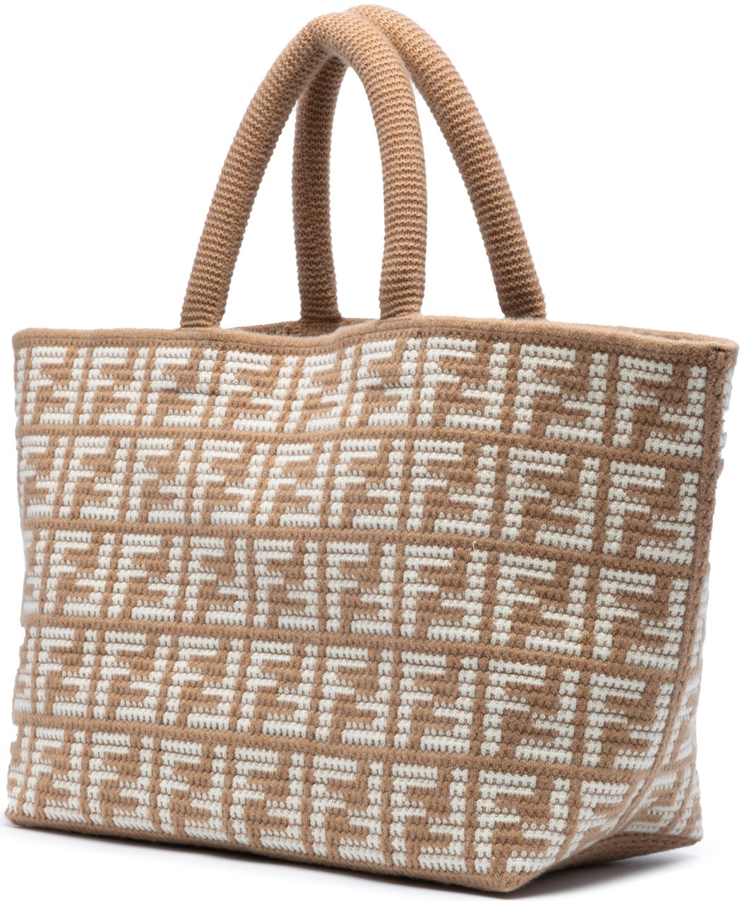 Fendi Large Zucca Cashmere Shopper Tote Bruin