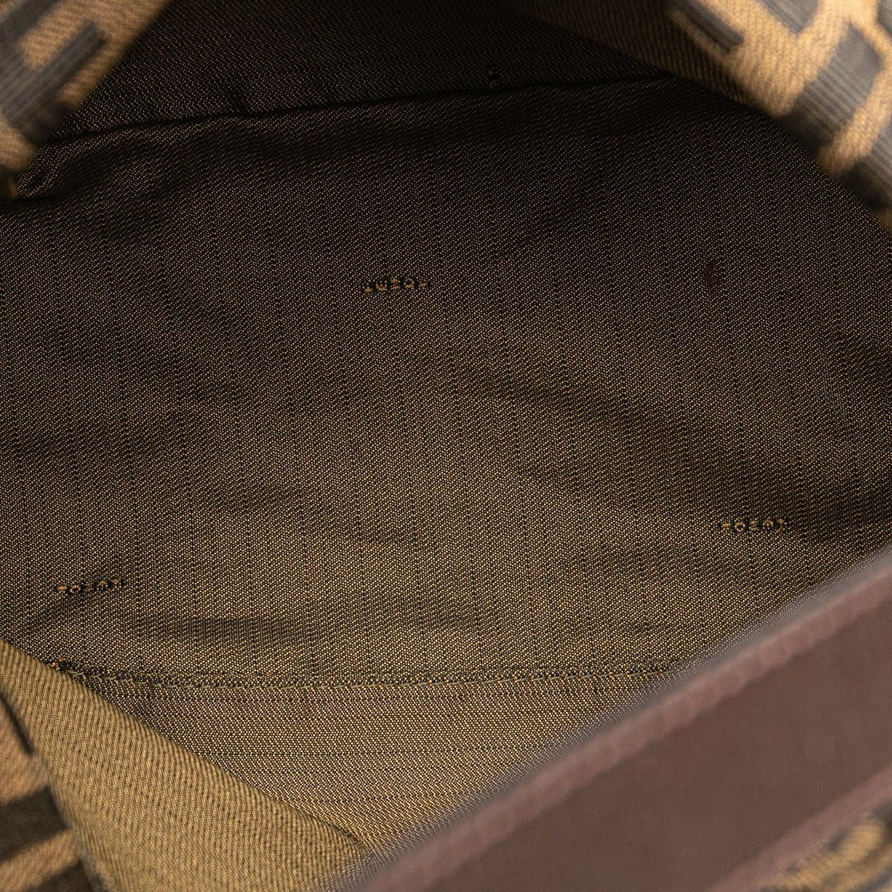 Fendi Zucca Canvas Double Flap Shoulder Bag Bruin