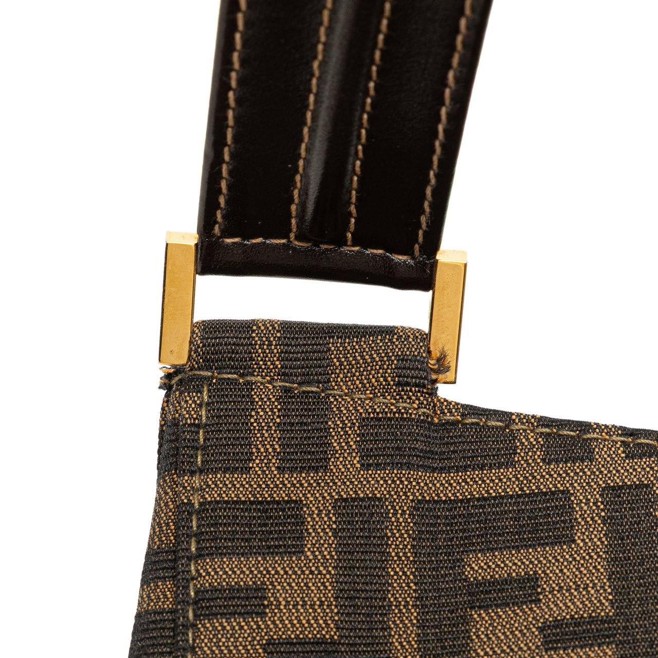 Fendi Zucca Canvas Shoulder Bag Bruin