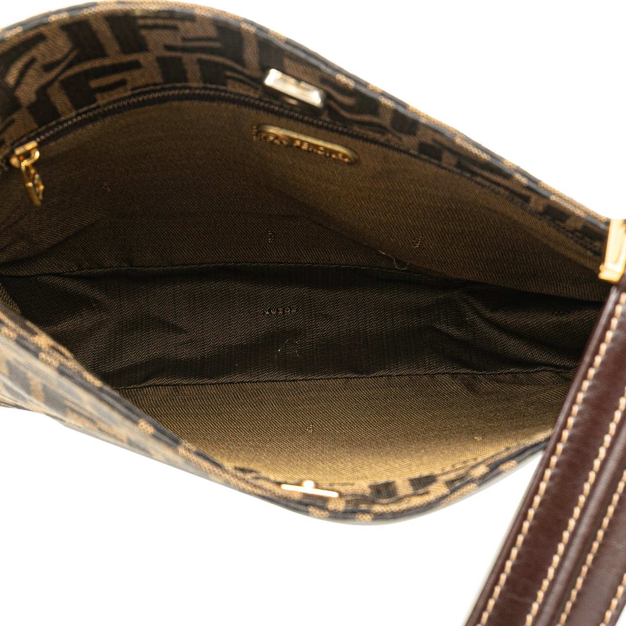 Fendi Zucca Canvas Shoulder Bag Bruin