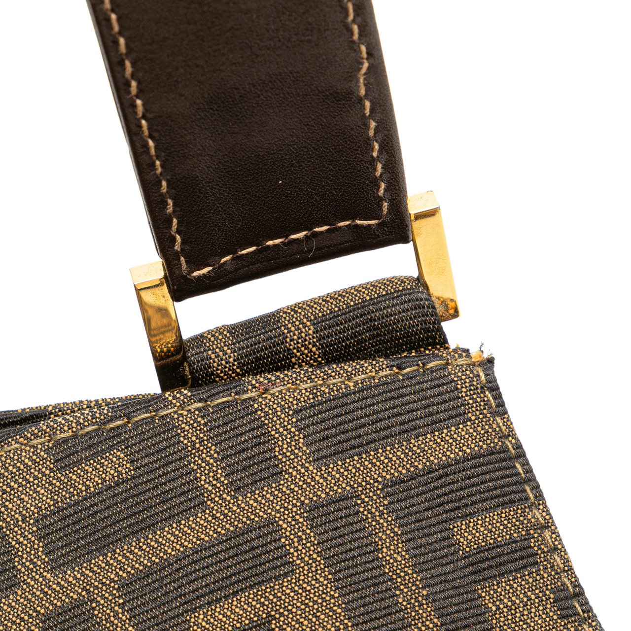 Fendi Zucca Canvas Shoulder Bag Bruin