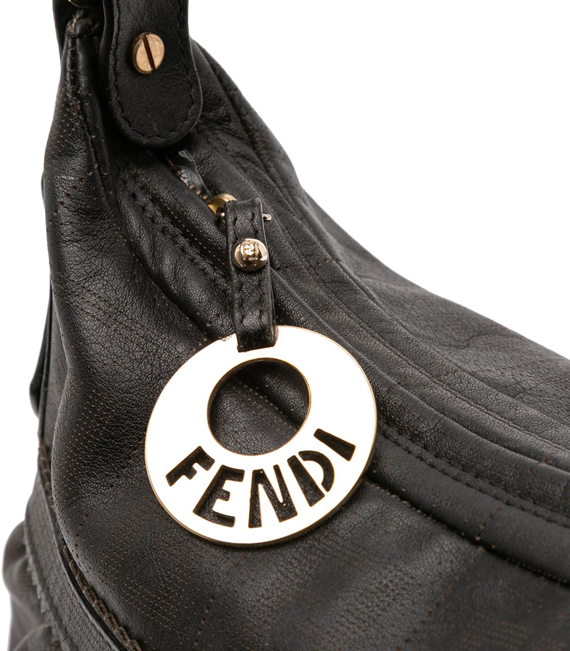 Fendi Perforated Nappa Chef Hobo Zwart