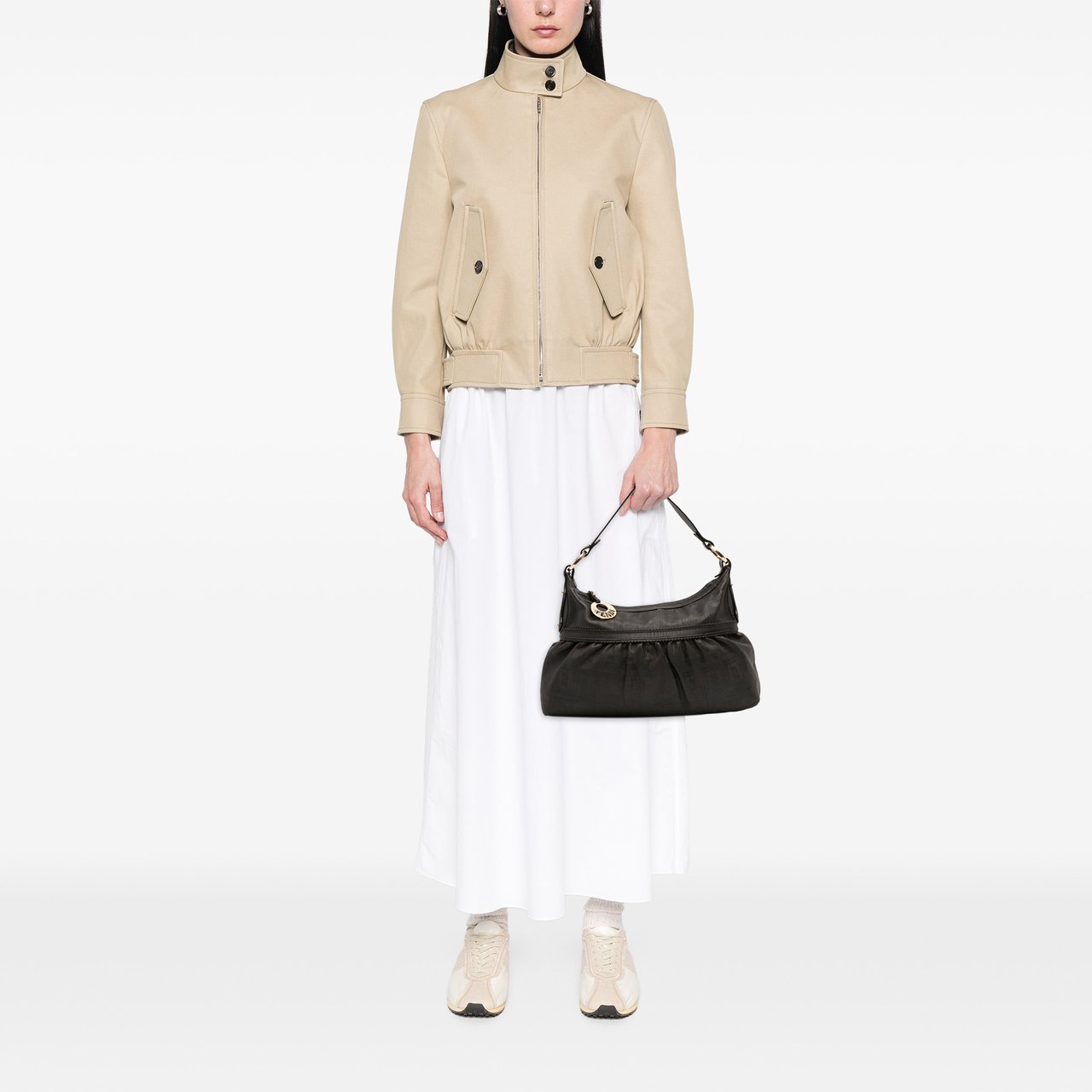Fendi Perforated Nappa Chef Hobo Zwart