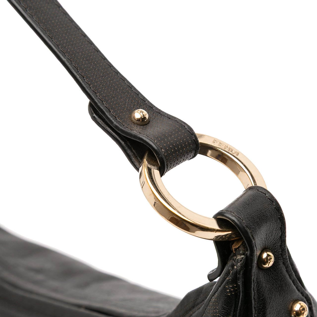 Fendi Perforated Nappa Chef Hobo Zwart
