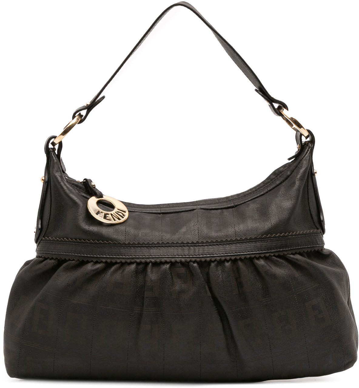 Fendi Perforated Nappa Chef Hobo Zwart