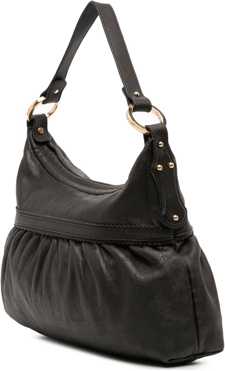 Fendi Perforated Nappa Chef Hobo Zwart