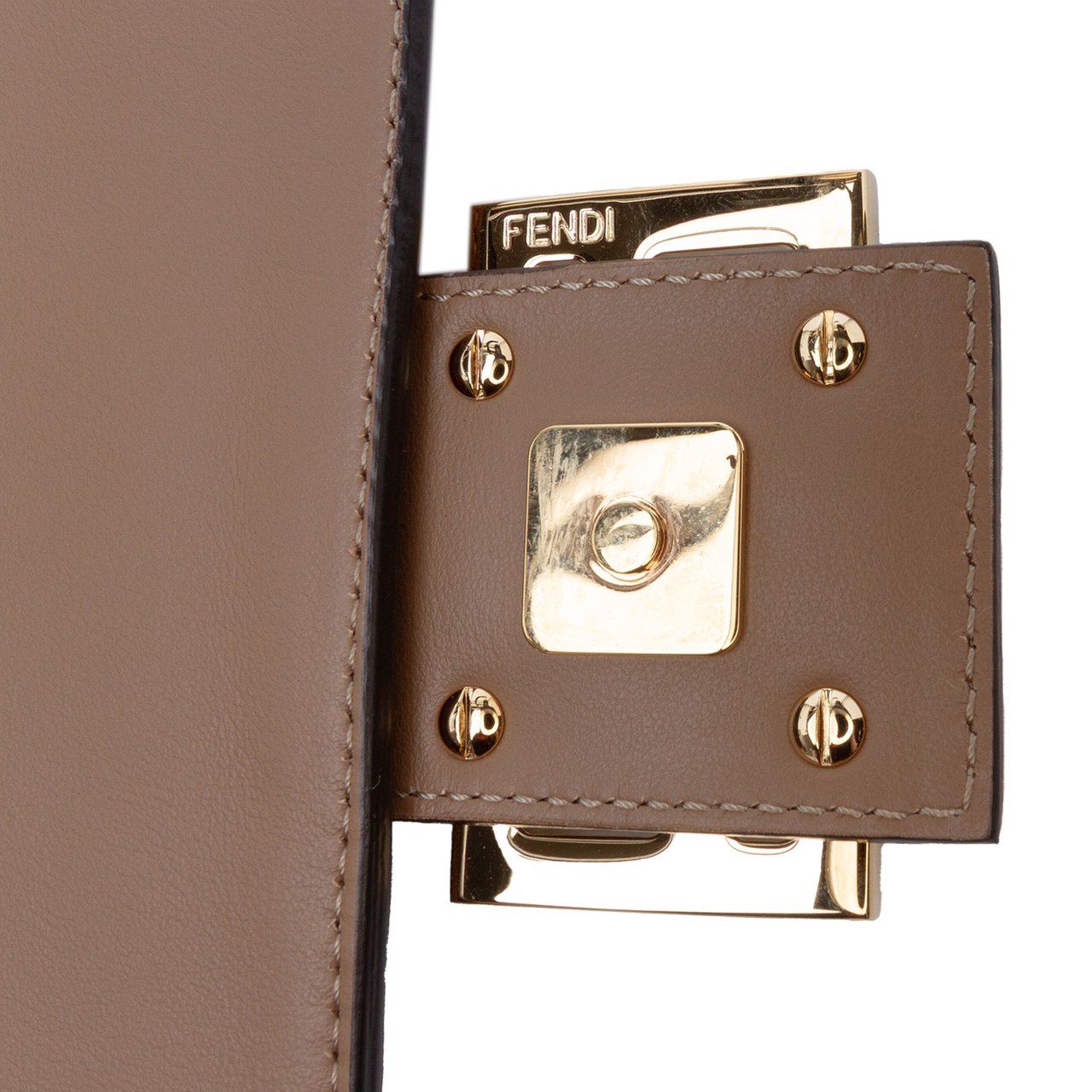 Fendi Pequin Canvas Baguette Satchel Bruin