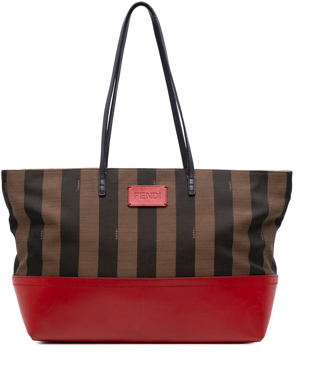 Fendi Medium Pequin Canvas Roll Tote Bruin