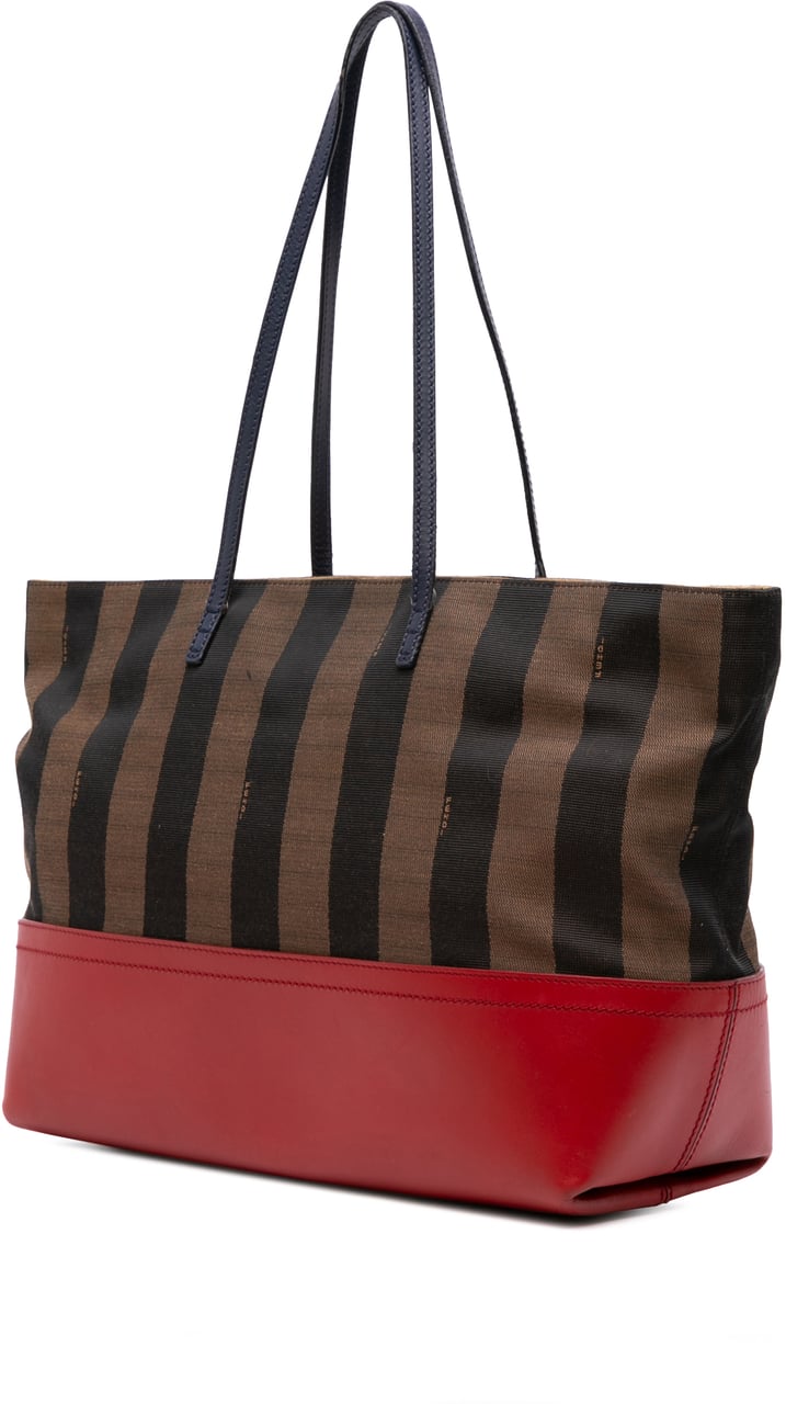 Fendi Medium Pequin Canvas Roll Tote Bruin