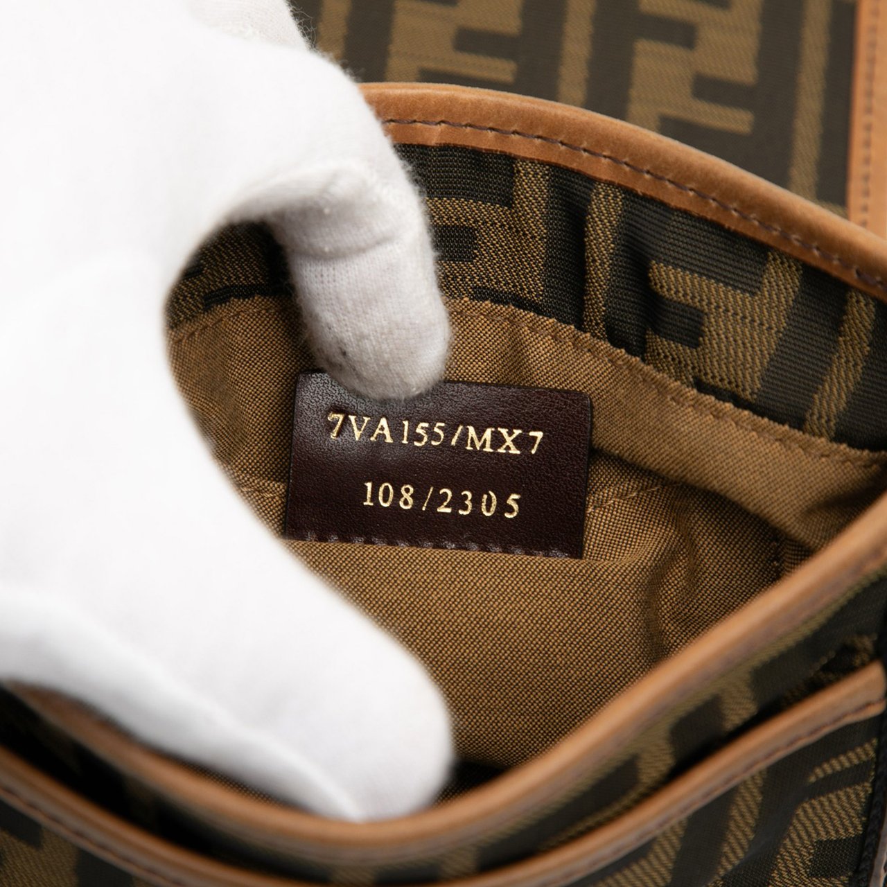 Fendi Mini FF Zucca Canvas Crossbody Bruin